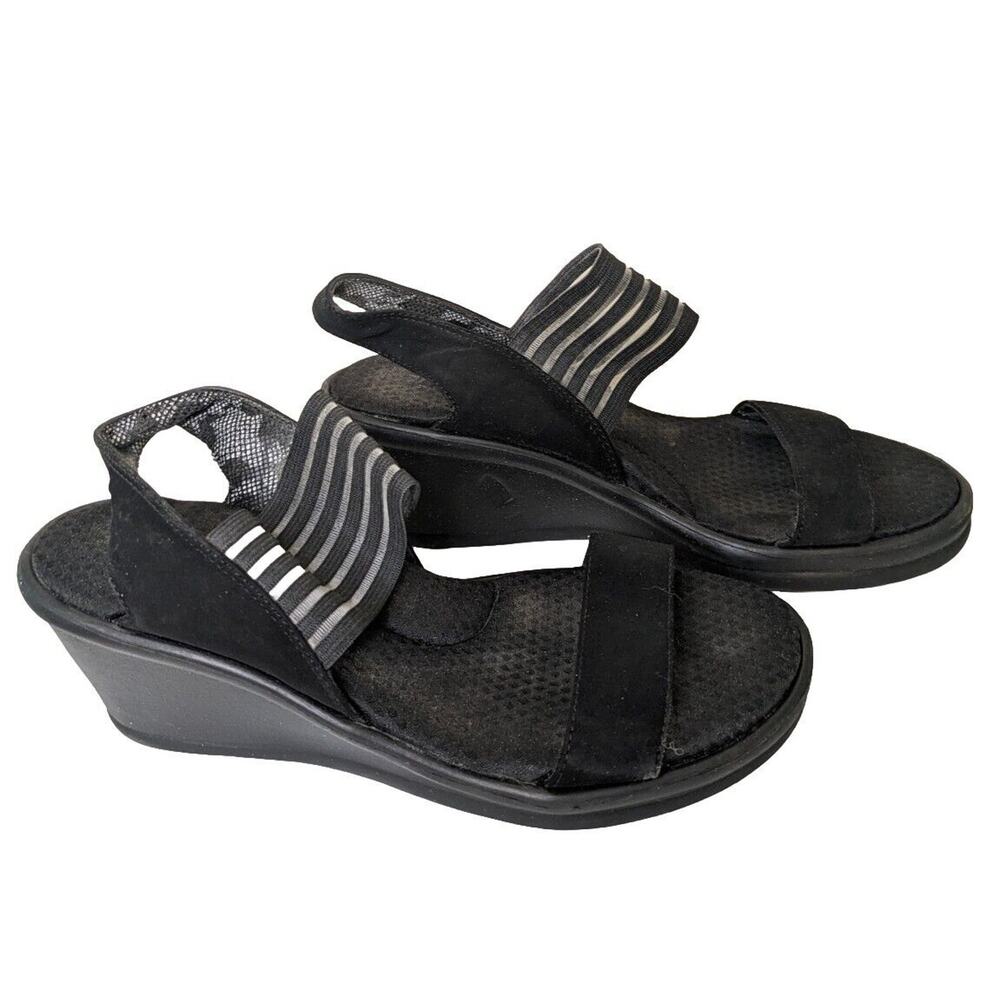 Skechers Women's Shoes Wedge Heel Black Size 9 Open Toe - Picture 1 of 7